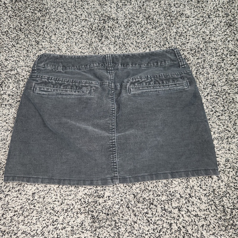 Y2k American eagle black corduroy Micro Mini skirt Grunge Punk Emo Gothic Sz 2 - Picture 7 of 7